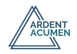 two overlapping trianges with text that reads 'Ardent Acumen'