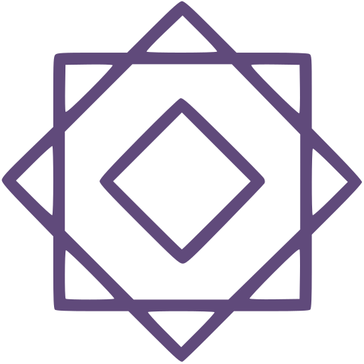 a logo of overlapping squares into a star-like shape