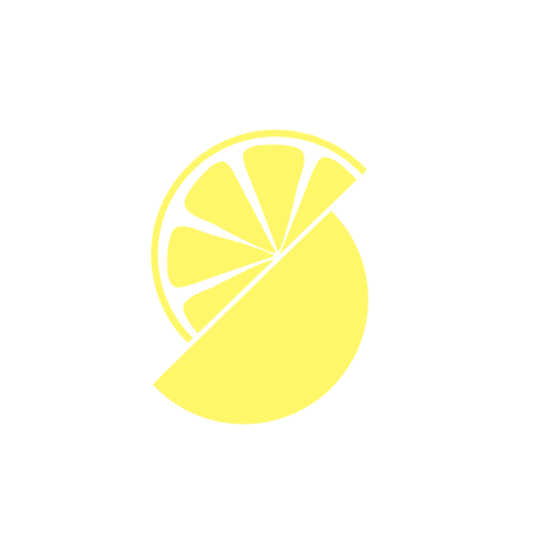 a capital letter S made out of two half lemon slices